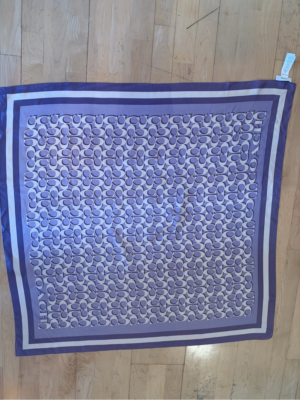 Coach Lilac and Purple Signature Square Scarf